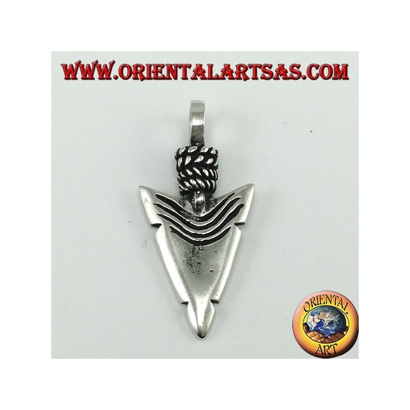 Pendentif en argent: pointes de flèches d'amérindienne
