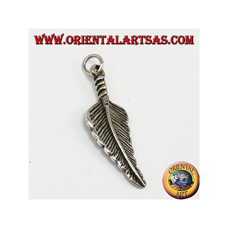 925 Sterling Silver Pendant, American-style feather