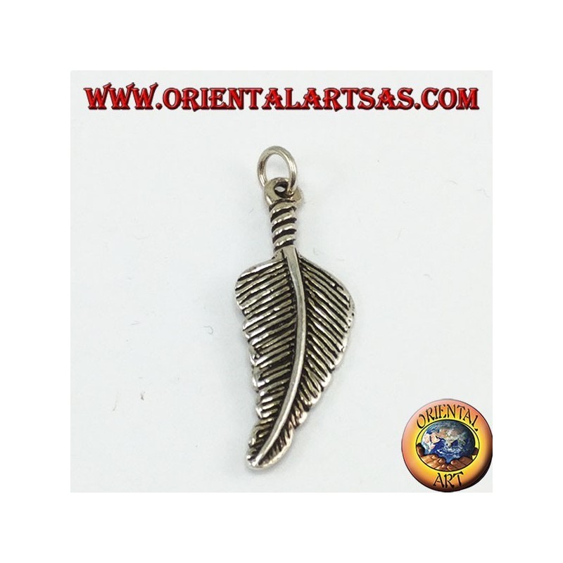 Pendentif en argent sterling 925, plume de style américain