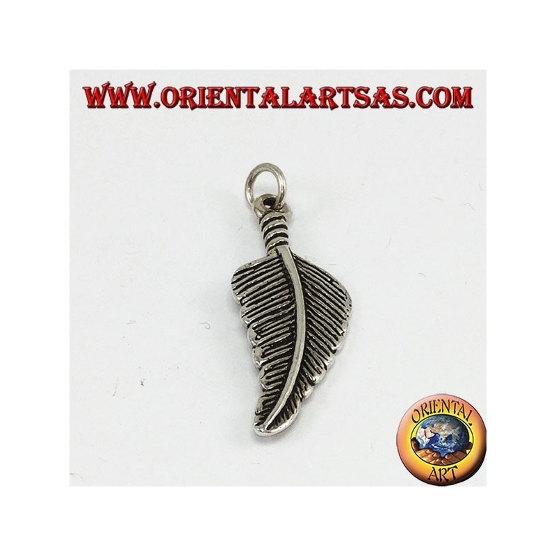 Colgante de plata de ley 925, pluma estilo americano