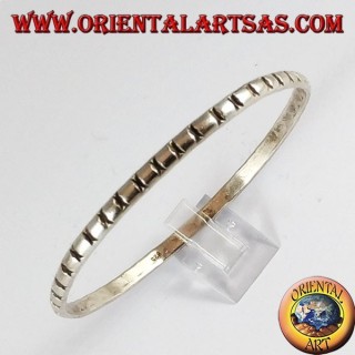 Pulsera de plata 925, redonda con tallas