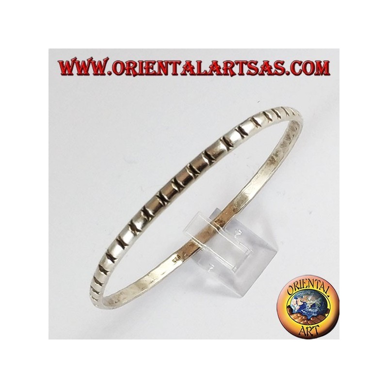 Bracciale d'argento 925,  tondo con intagli 