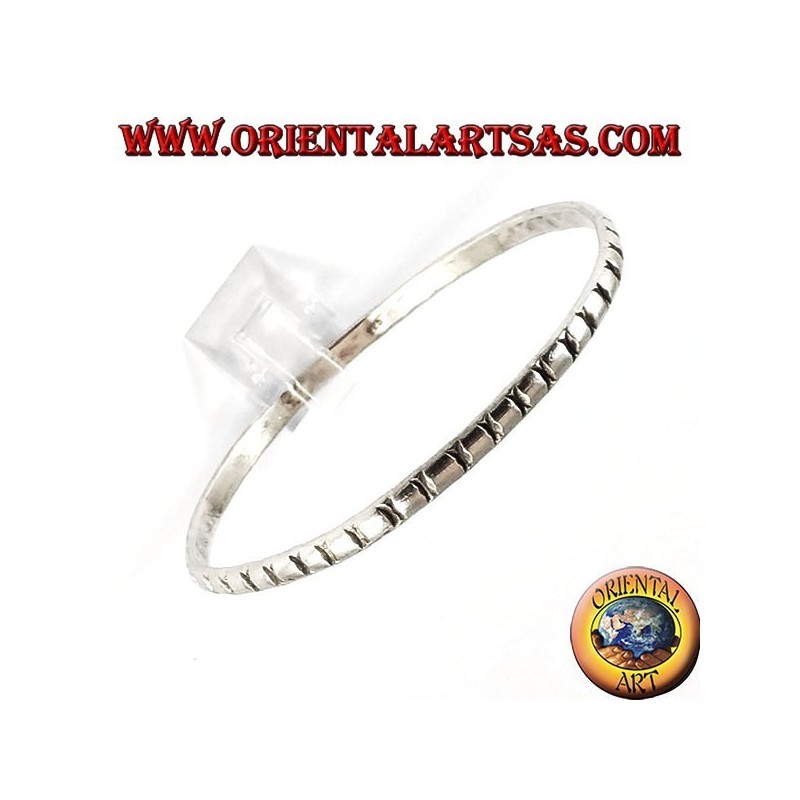Bracciale d'argento 925,  tondo con intagli