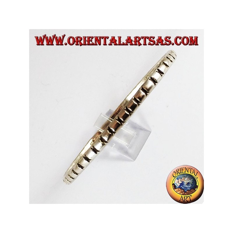 Bracelet en argent 925, rond avec des sculptures