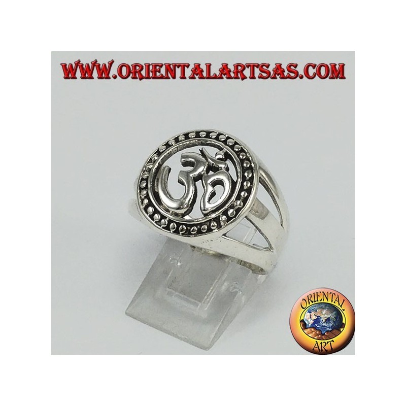 Bague en argent, syllabe Oṃ la plus sacrée