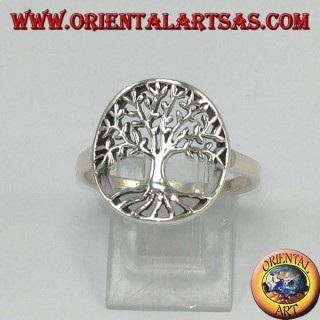 Bague en argent avec arbre de vie