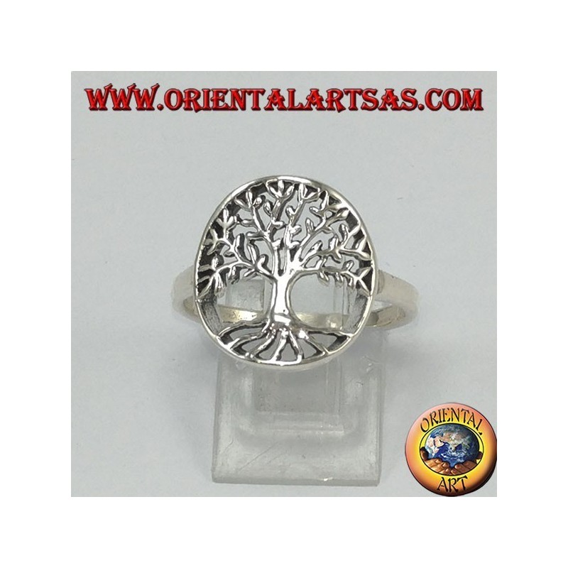 Bague en argent avec arbre de vie