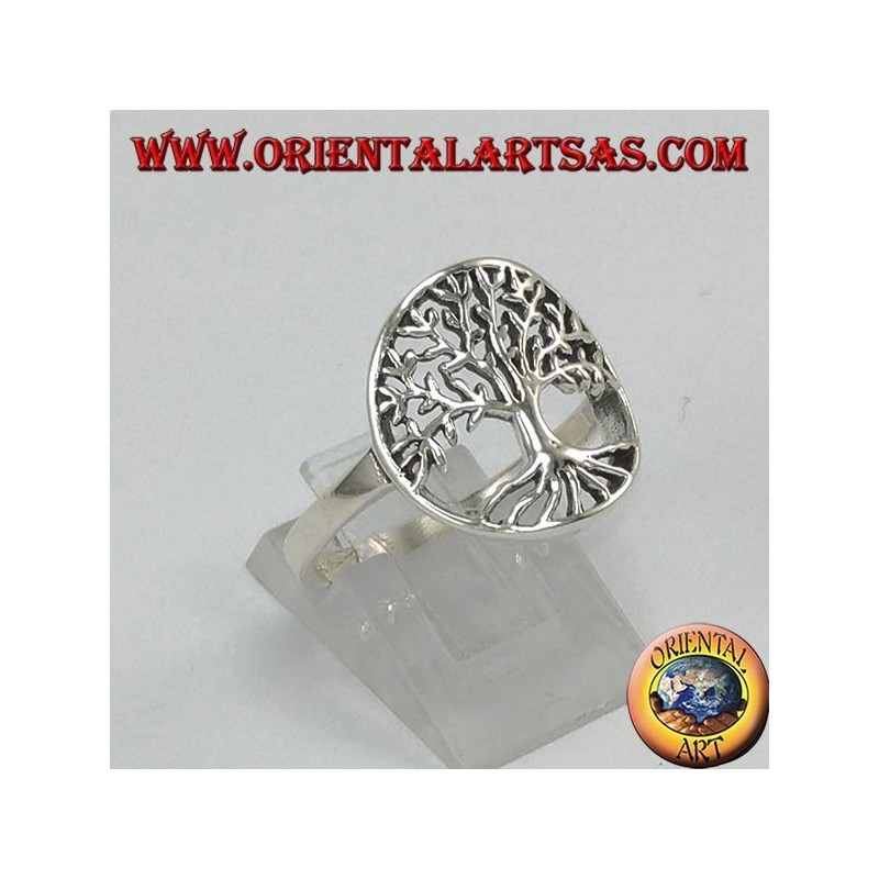 anello albero della vita in argento