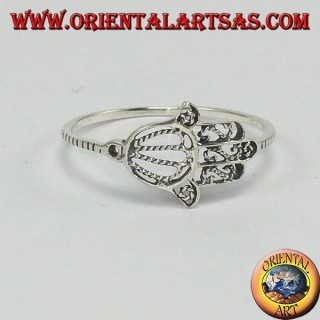 Anello in argento con mano di fatima, piccolo