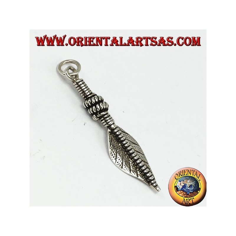 Silver feather pendant purification symbol