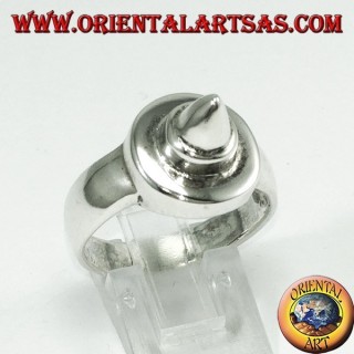 Bague en argent, poinçon (rond avec pointe)