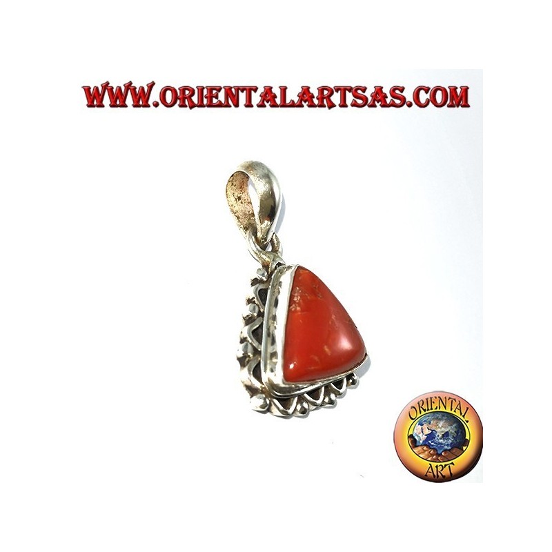 Silver Pendant with Turquoise Natural Tibetan (Large)