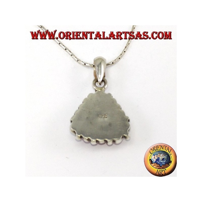 Ciondolo in argento con corallo triangolare Tibetano