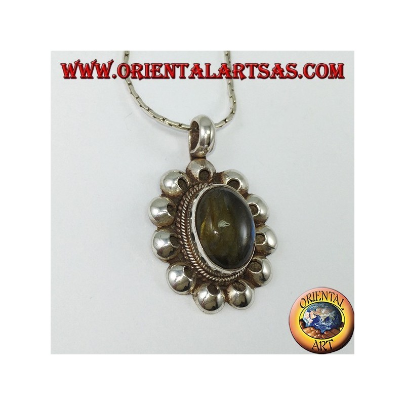 Colgante en plata 925 con labradorita oval