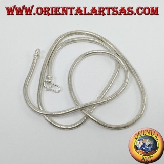 Silver necklace, Indian snake of 57 cm