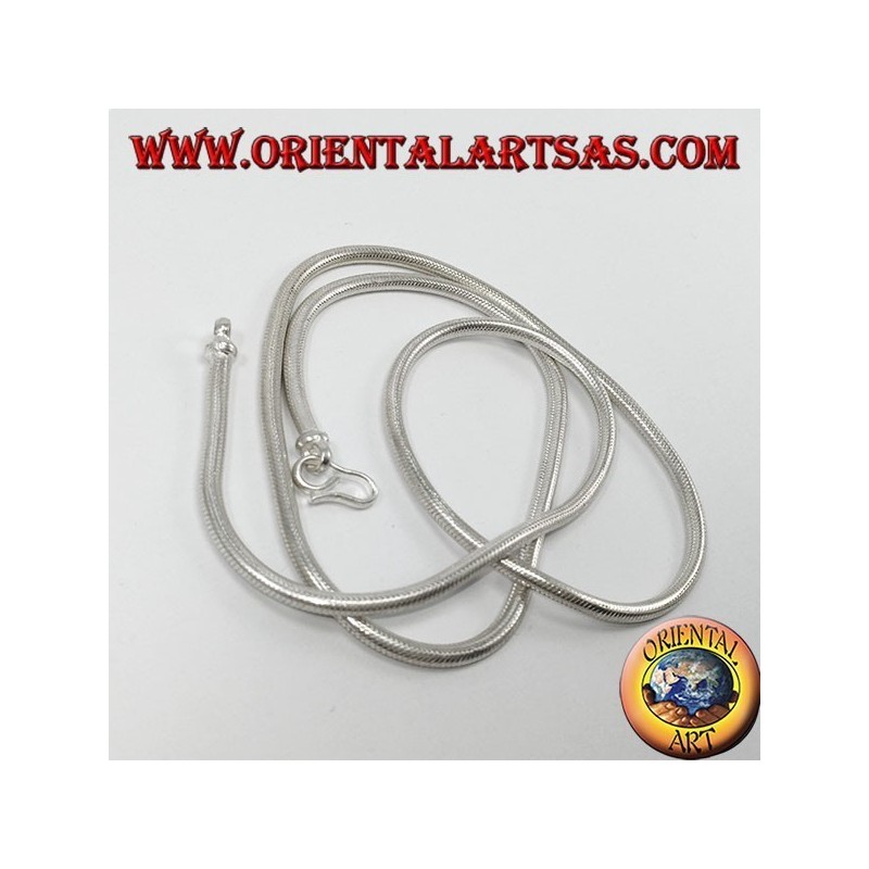Collar de plata, serpiente india de 57 cm