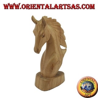 Cabeza de caballo en madera de pino americano15 cm
