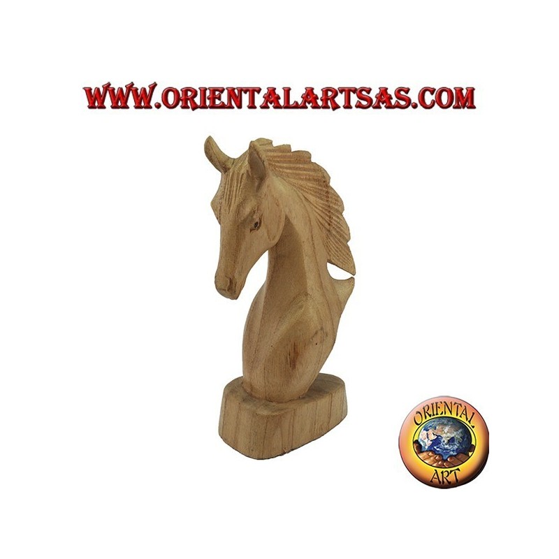 Cabeza de caballo en madera de pino americano15 cm
