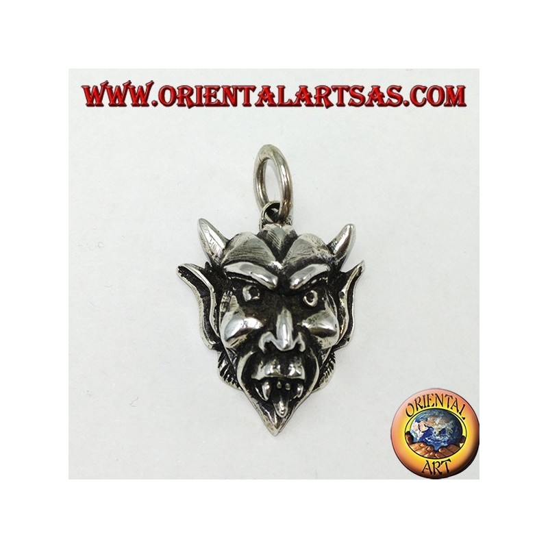 Pendentif en argent le visage du diable
