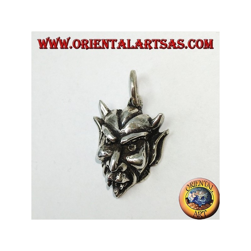 Pendant in silver the face of the devil