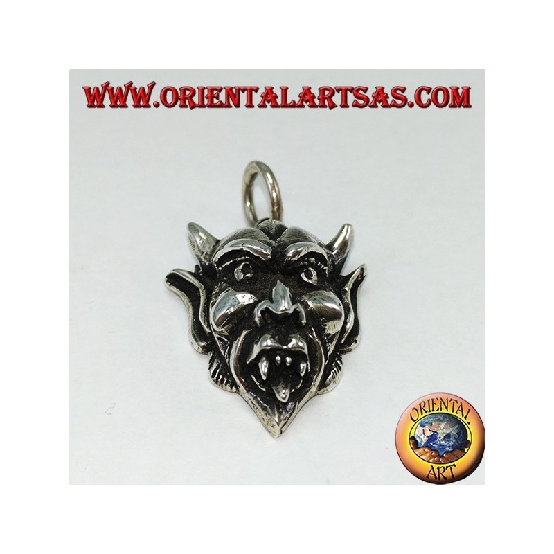 Pendentif en argent le visage du diable