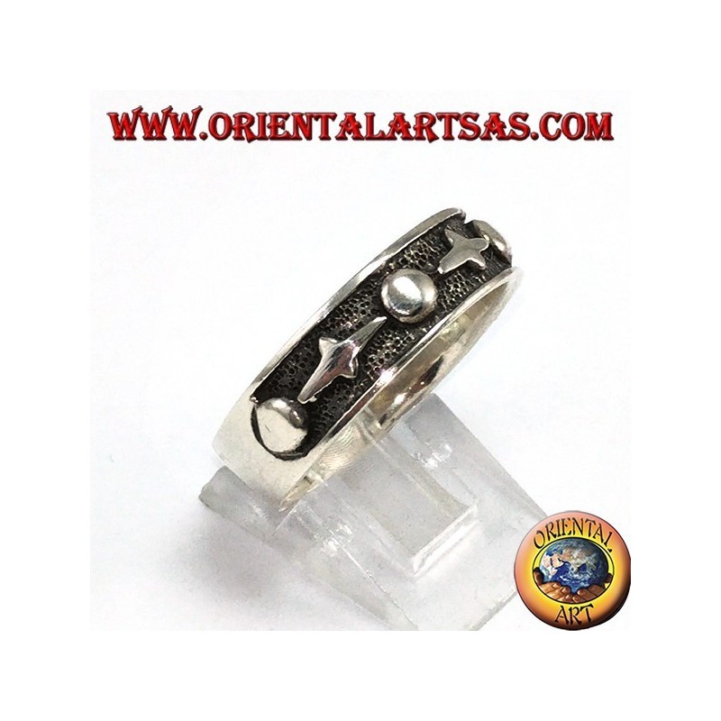 Bandring in gearbeitetem, gotischem Silber