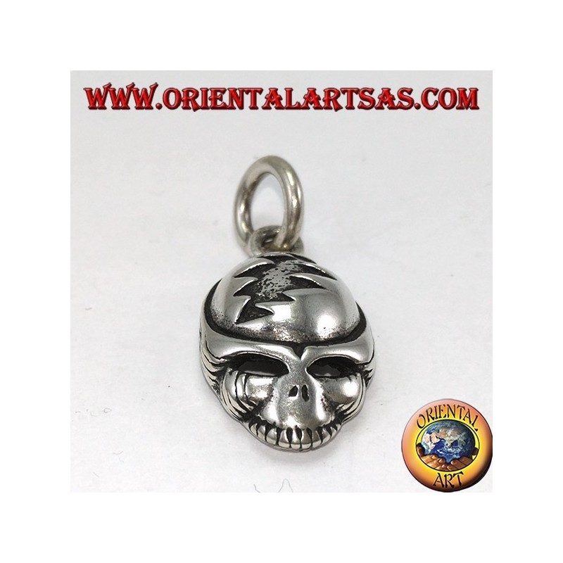 Pendentif en argent 925 avec crâne alien