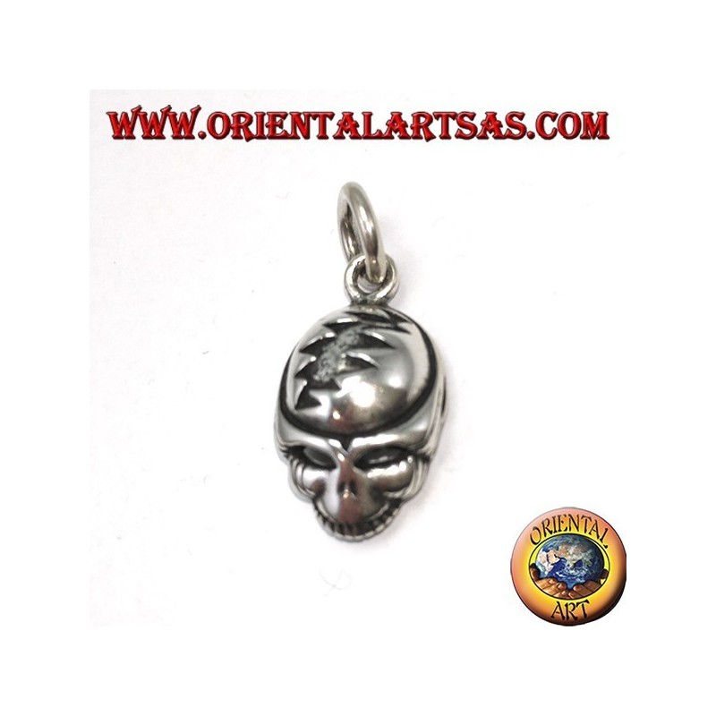 Pendentif en argent 925 avec crâne alien