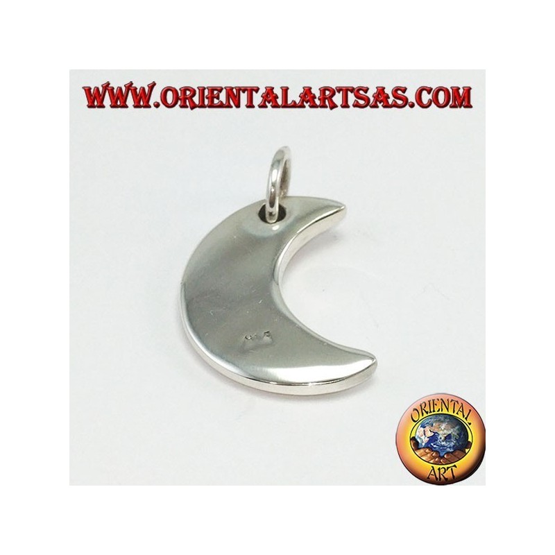 Silver pendant, simple crescent