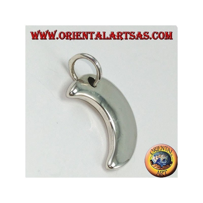 Silver pendant, simple crescent