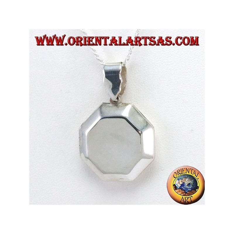 Pendant in silver octagonal photo frame