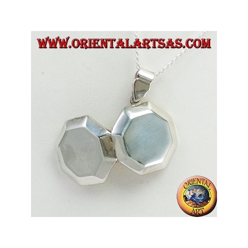 Colgante simple de plata marco de fotos (pequeño óvalo)