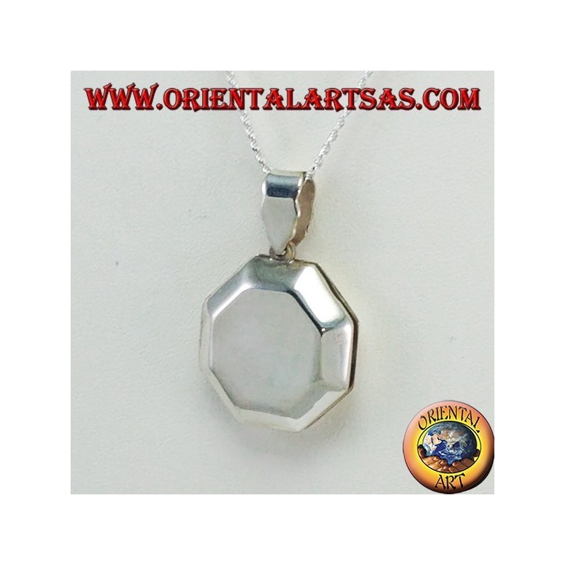 Pendentif en argent cadre photo octogonal