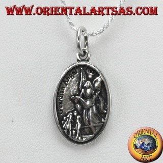 Colgante de plata, San Miguel y ángel de la guarda (pequeño)