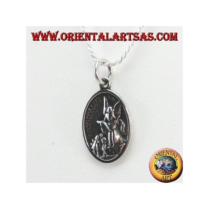 Pendentif en argent, Saint Michel et ange gardien (petit)