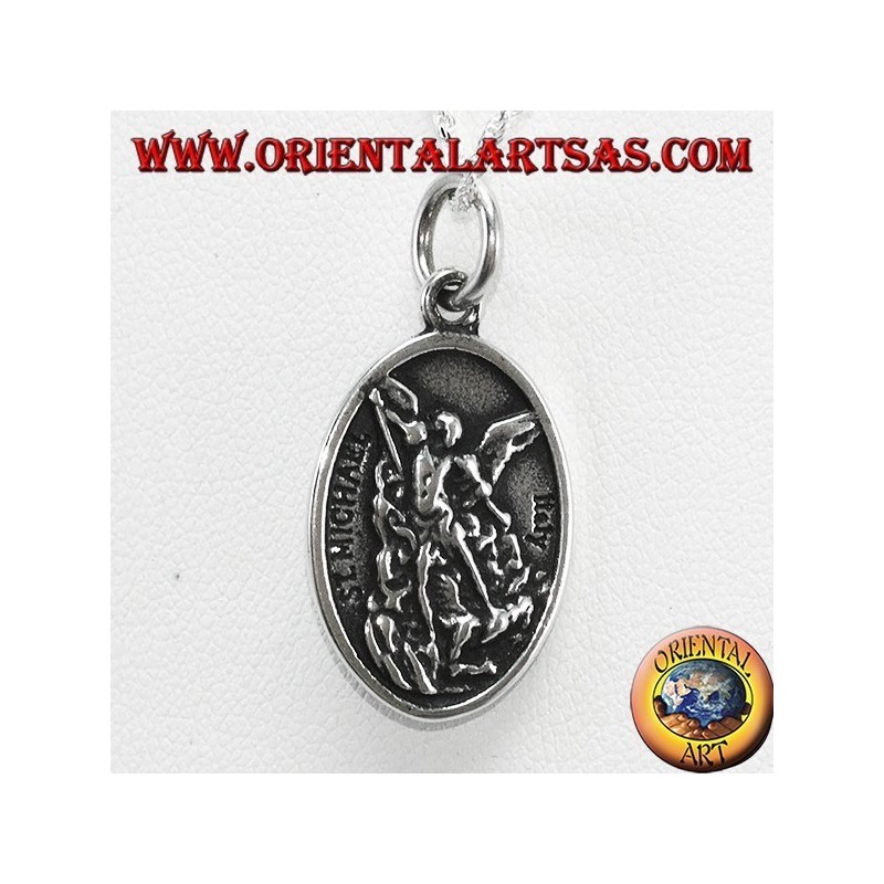 Pendentif en argent, Saint Michel et ange gardien (petit)