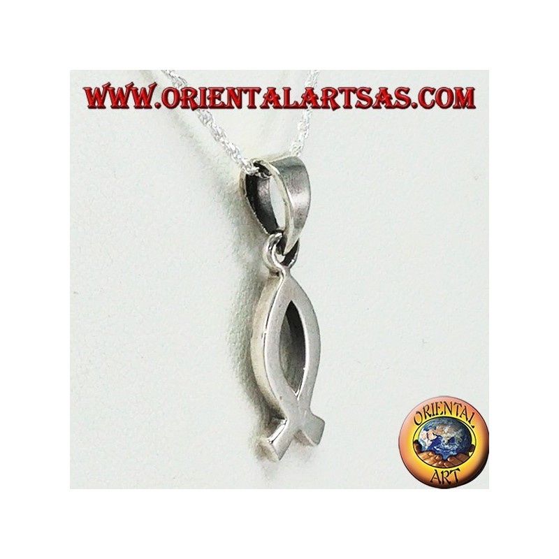 Ichthys colgante de plata símbolo del cristianismo