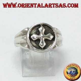 Anello in argento con croce greca