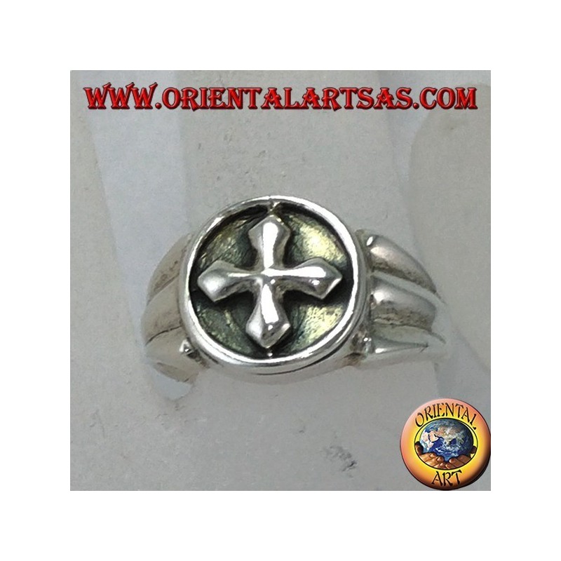 Silver ring with Greek cross