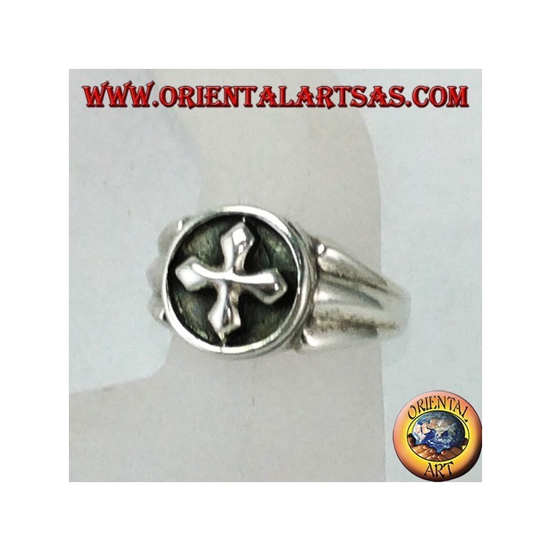 Silberring mit griechischem Kreuz