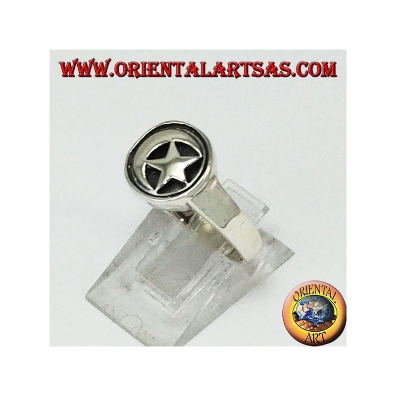 Silver ring star and moon seal