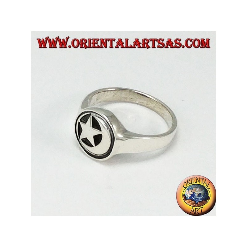 Bague en argent et étoile de lune