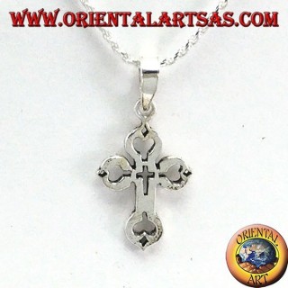 Pendentif en argent Croix sculptée dans la croix