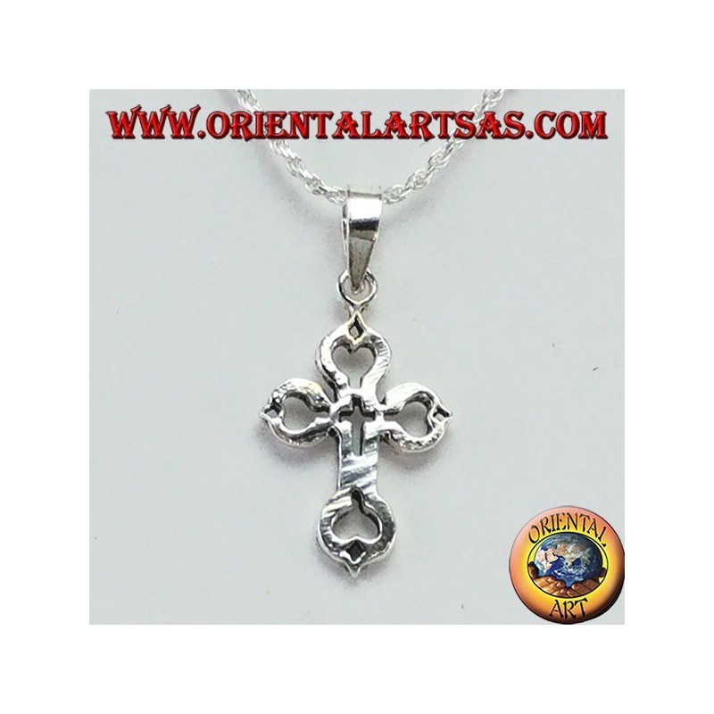 Pendentif en argent Croix sculptée dans la croix
