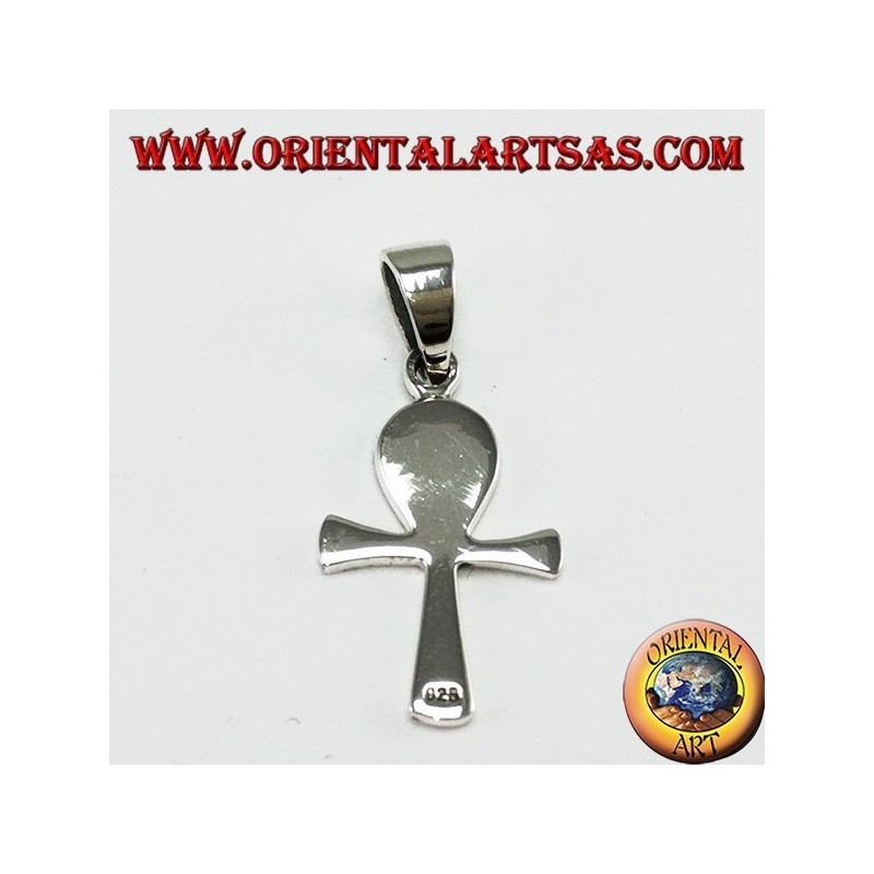 Silver pendant Egyptian cross ankh with eye of horus