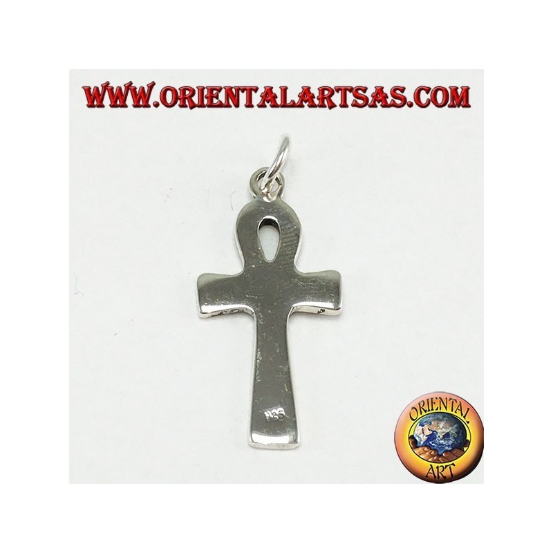 Ciondolo in argento croce ankh occhio di horus e con geroglifici