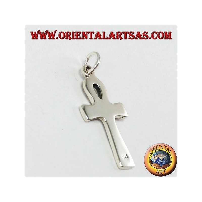 Ciondolo in argento croce ankh occhio di horus e con geroglifici