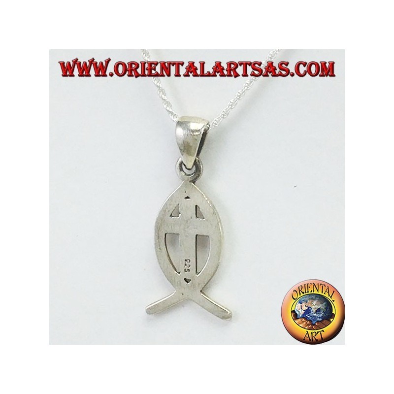 Ichthys silver pendant symbol of Christianity