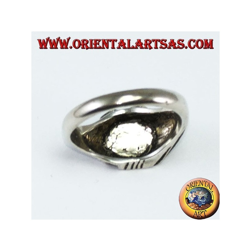 Silver ring with Indian head with black enamel native to America