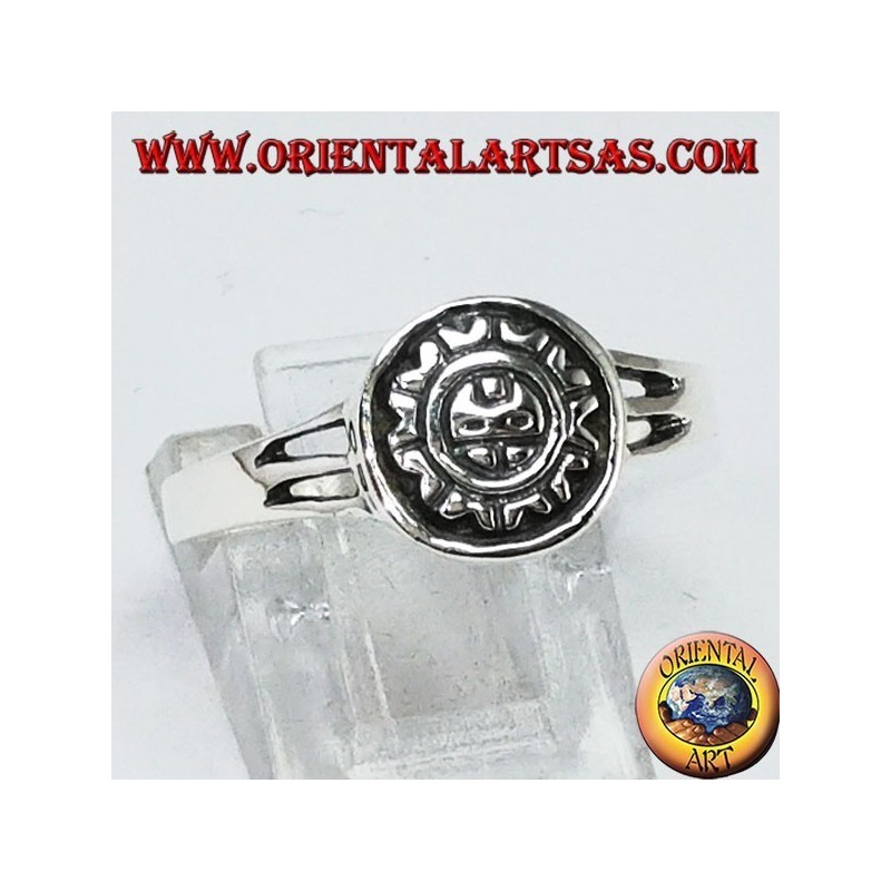 Anello in argento con sole Maya